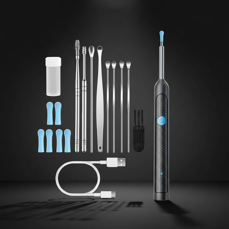 ClearView Pro ear cleaner with HD camera pen-sized design